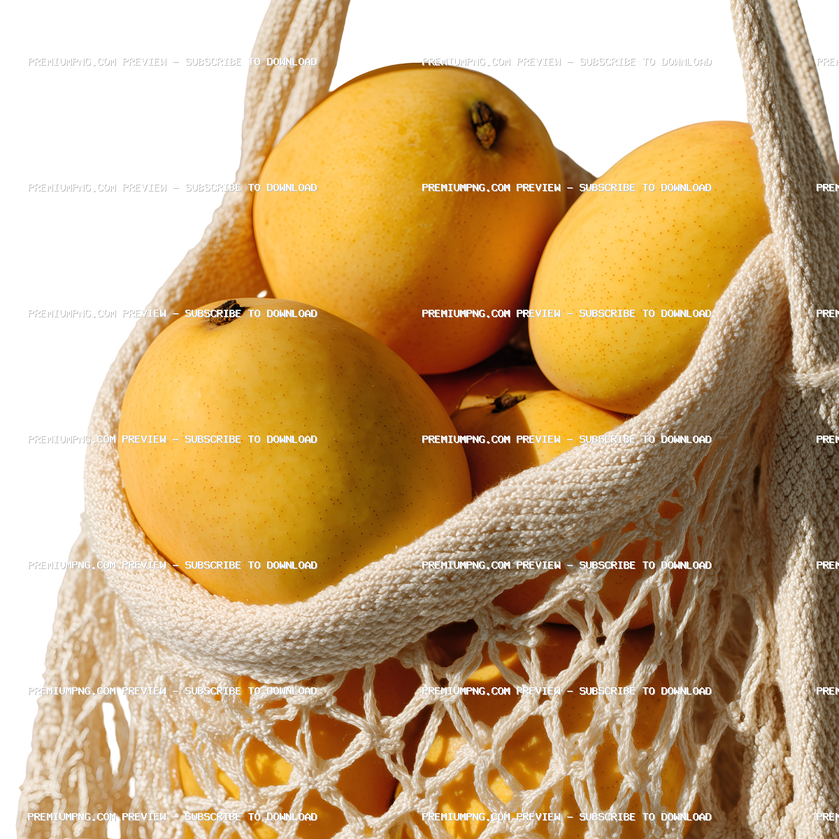 A minimalistic lifestyle photo featuring a close-up of a reusable cream-colored cotton mesh bag fill