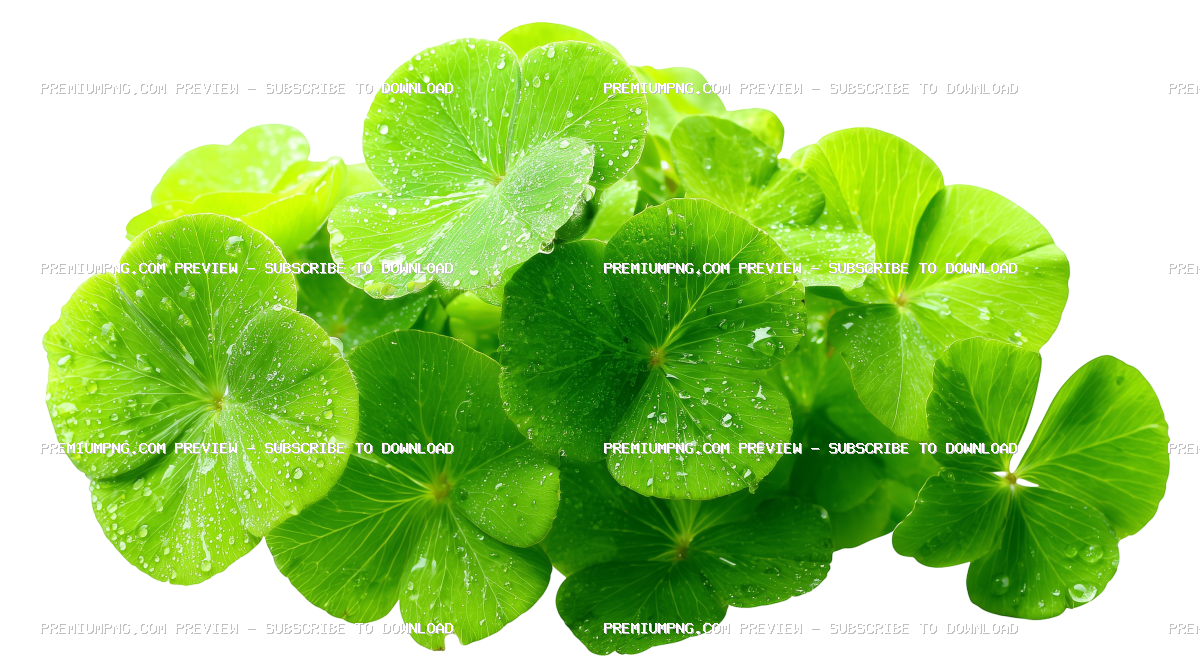 Bunch of green clover leaves isolated