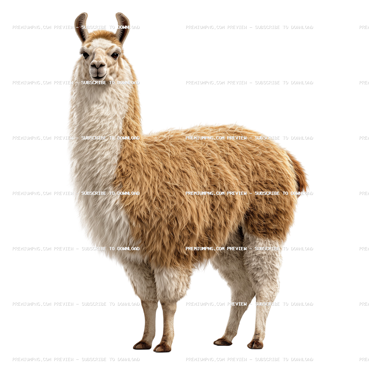llama full body, isolated on white background
