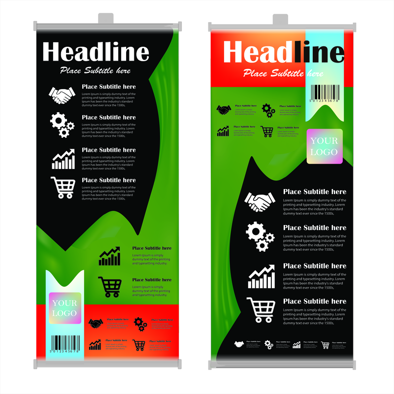 Design Element of Rollup Standee X Banner