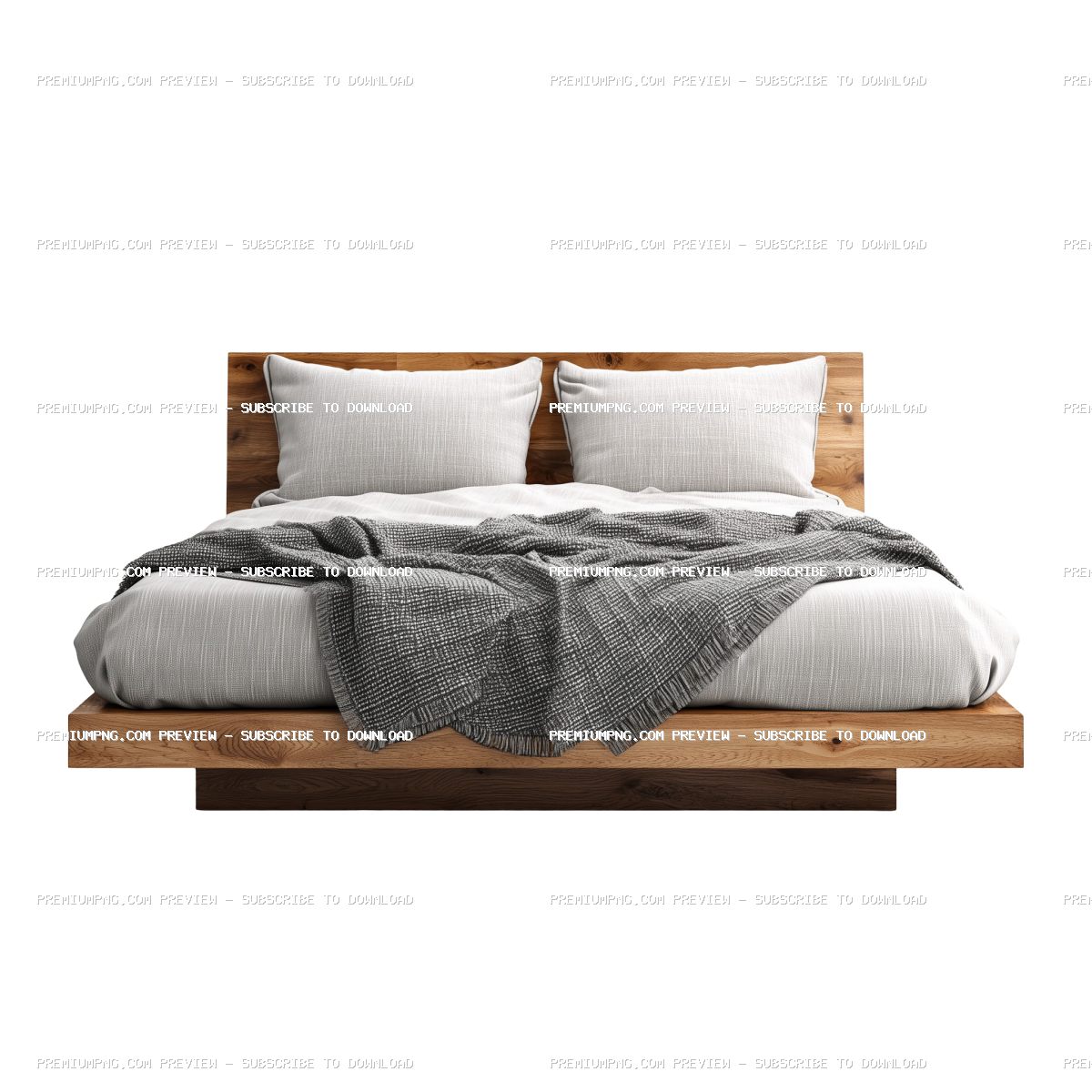 Bed isolated in white transparent background