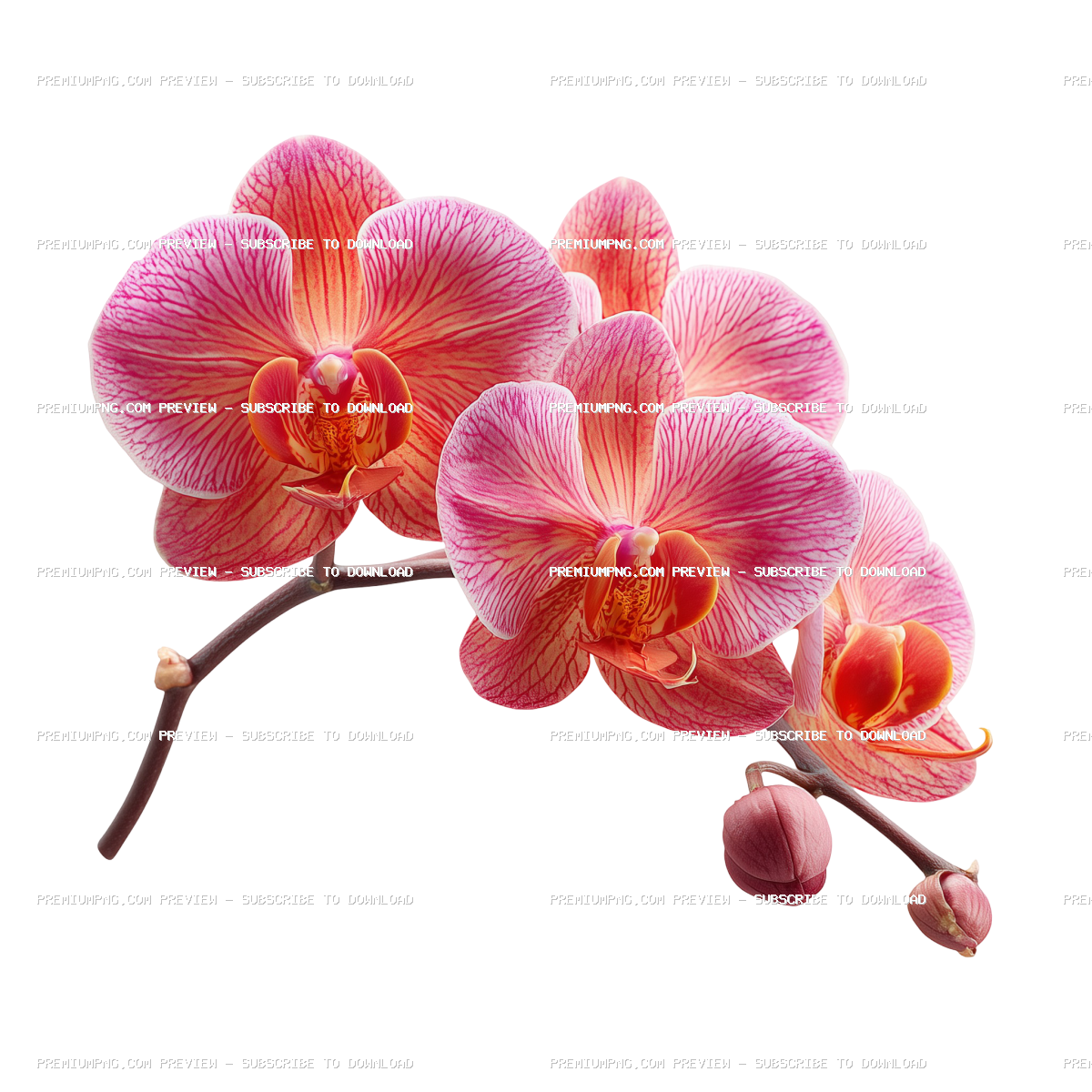 rosy orchid isolated on white background