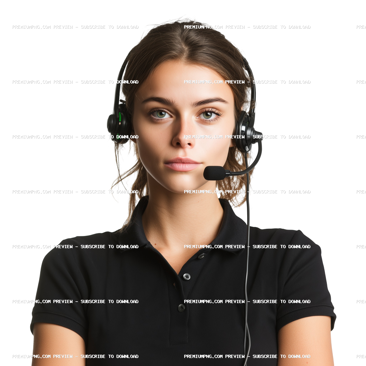 Female dispatcher, isolated on white background