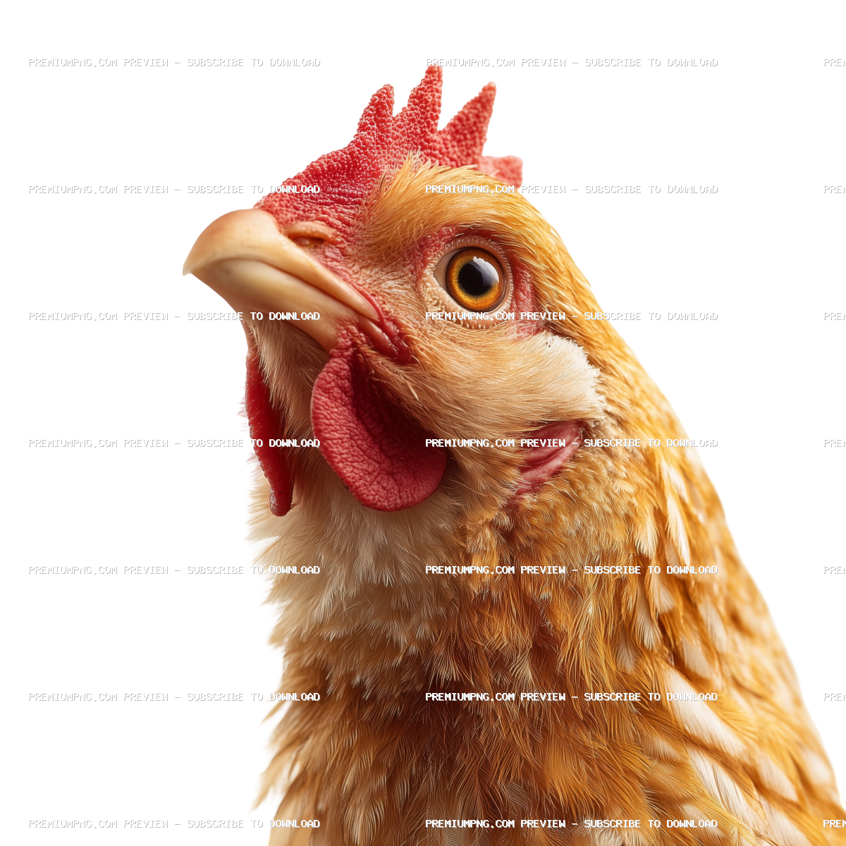 Ultra-Premium Low-Angle Full-Body Chicken Shot - Transparent Background (Exotic Breed, Luxury Asset