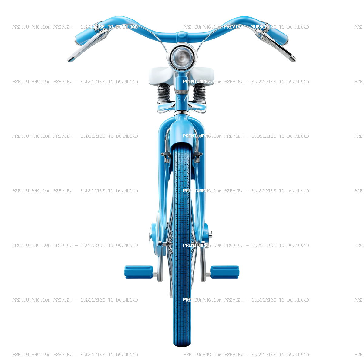 3D Bicycle Icon Front View - Isolated Transparent Background Render