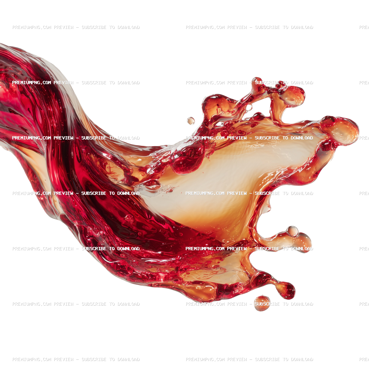 Dynamic Red Liquid Splash PNG & Stock Photo | Wine & Juice Fluid Art on White Background