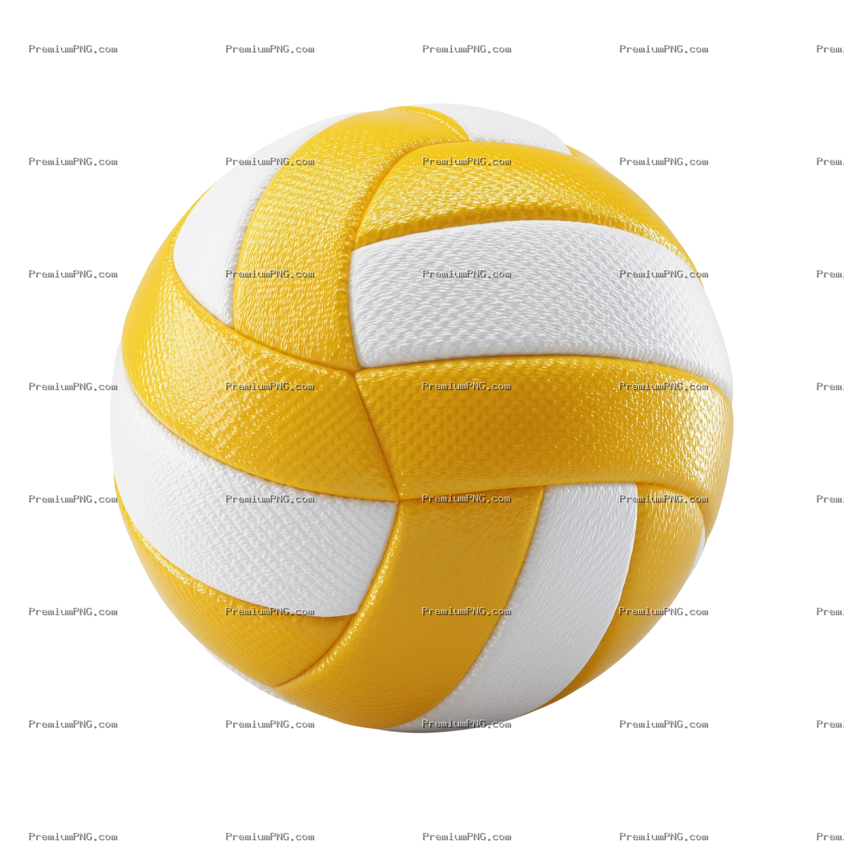 Yellow and white volleyball isolated on white background